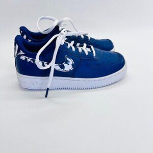 Nike Air Force 1 LV8 1 'Splatter Swoosh - Blue Void' CZ7878-400 Boys Size 13